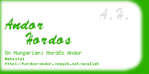 andor hordos business card